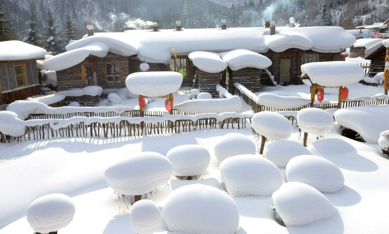 snow town of china images